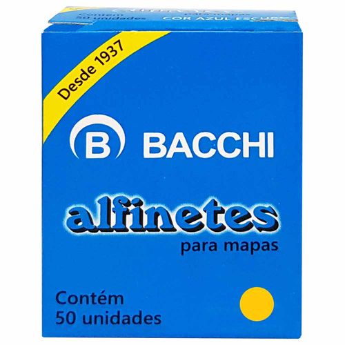 Alfinete para Mapa Amarelo Bacchi 50 Unidades 240637