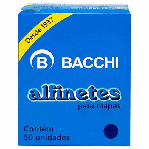 Alfinete para Mapa Azul Escuro Bacchi 50 Unidades 240638