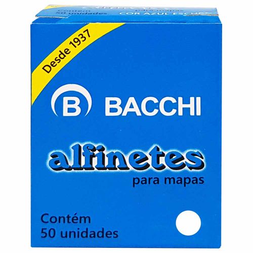 Alfinete para Mapa Branco Bacchi 50 Unidades 1023557