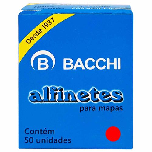 Alfinete para Mapa Vermelho Bacchi 50 Unidades 1023558