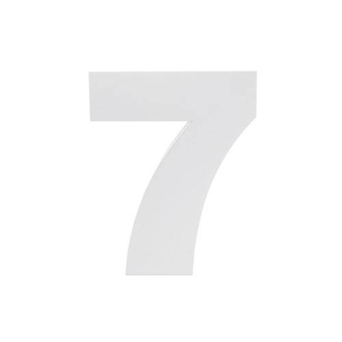 Algarismo Número 7 em Inox Branco 15cm