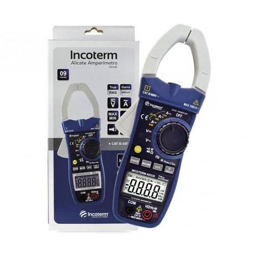 Alicate Amperimetro Digital Incoterm Ad330