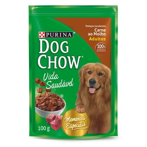 Alimento Cao Dog Chow 100g Sc ao Molho Carne