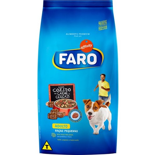 Alimento Cao Faro 1kg Ad Raca Peq Coz Carne Cereais