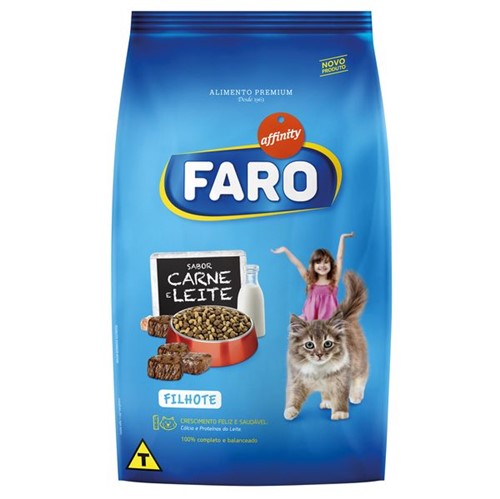 Alimento Gato Faro 1kg Filhotes Carne Leite