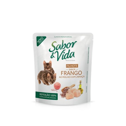 Alimento Gato Sabor&Vida 85g Frango e Linhaca