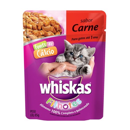 Alimento Gato Whiskas 85g Sache Junior Carne
