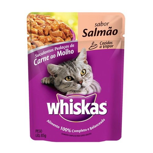 Alimento Gato Whiskas 85g Sache Salmao