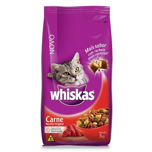 Alimento Gato Whiskas 3kg Carne