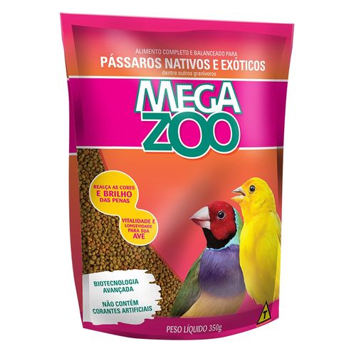 Alimento Mega Zoo Mix Exigente para Aves Nativas e Exóticas em Manutenção 350g