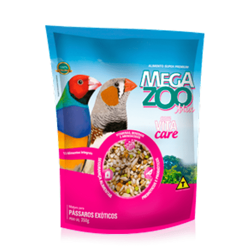 Alimento Mega Zoo Mix para Aves Exóticas 350g