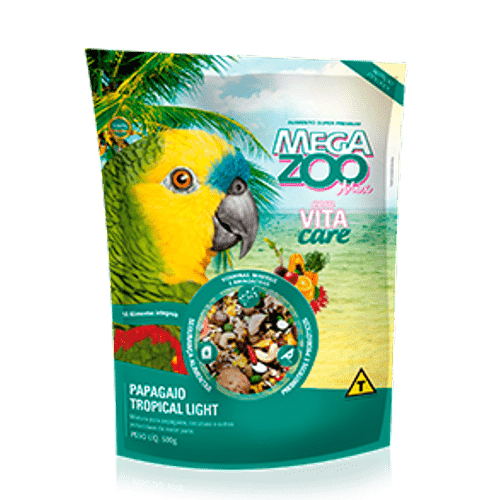 Alimento Mega Zoo Mix Tropical Light para Papagaios 500g