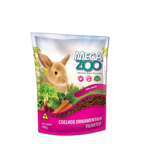 Alimento Mega Zoo para Coelhos Ornamentais Filhotes - 500g 500g