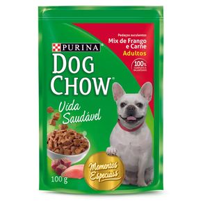 Alimento para Cães Adultos Mix de Frango e Carne Dog Chow Sachê 100g