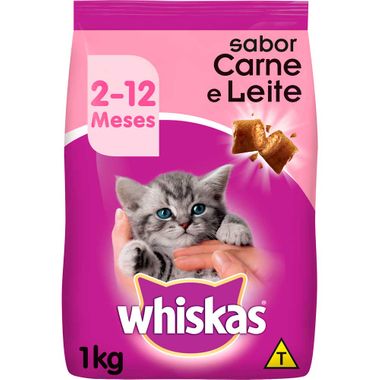 Alimento para Gatos Filhote Sabor Carne Whiskas 1kg