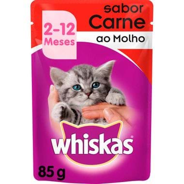 Alimento para Gatos Junior Sabor Carne Whiskas 85g
