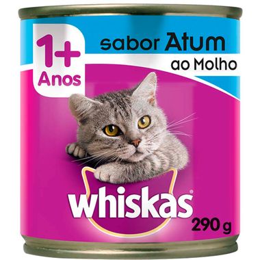 Alimento para Gatos Sabor Atum ao Molho Whiskas Lata 290g