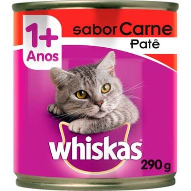 Alimento para Gatos Sabor Carne Patê Whiskas Lata 290g