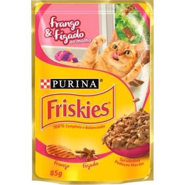 Alimento para Gatos Sabor Frango e Figado ao Molho Friskies 85g