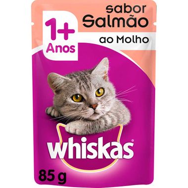 Alimento para Gatos Sabor Salmão Sachê Whiskas 85g