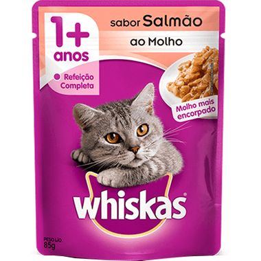 Alimento para Gatos Sabor Salmão Whiskas 85g