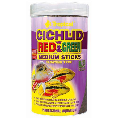 Alimento para Peixe Tropical Cichlids Red & Green Sticks - 90g