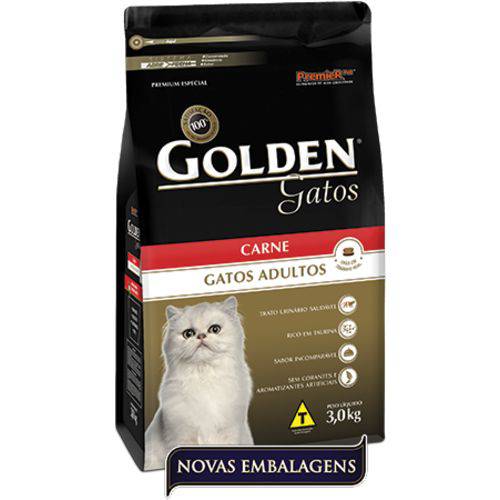 Alimento Premium Special para Gatos Adultos Golden Carne 3kg