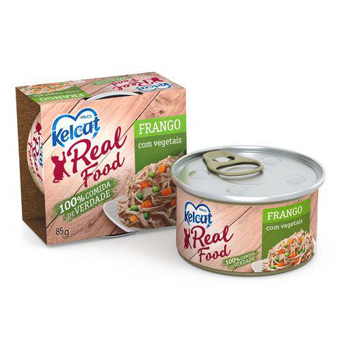 Alimento Úmido Kelcat Real Food Frango com Vegetais 85g
