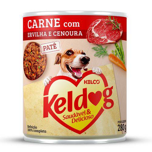 Alimento Úmido Keldog Carne, Ervilha e Cenoura 280g