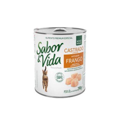 Alimento Úmido Patê para Gatos Frango Sabor e Vida - 290g