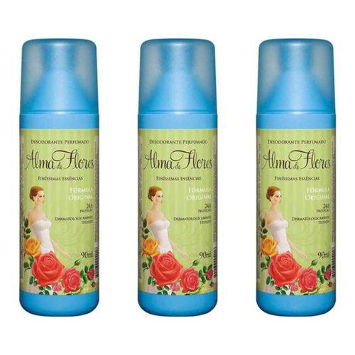 Alma de Flores Clássico Desodorante Spray 90ml (kit C/03)