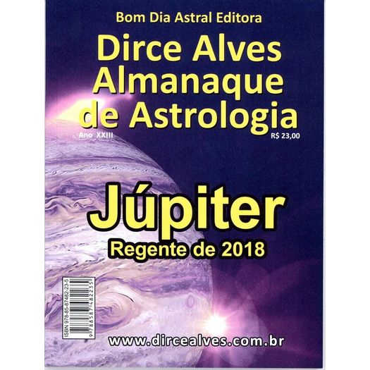 Almanaque de Astrologia Dirce Alves 2018 - Aut Paranaense - 1 Ed
