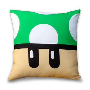Almofada Cogumelo Verde Super Mario Bros Quadrada