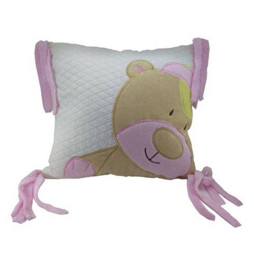 Almofada com Aplique Urso Rosa - Zip Toys