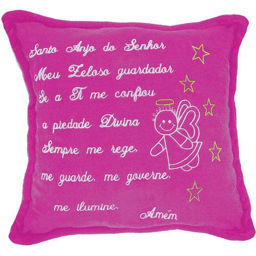 Almofada de Pelucia Santo Anjo Pink 30X30Cm. Soft Toys