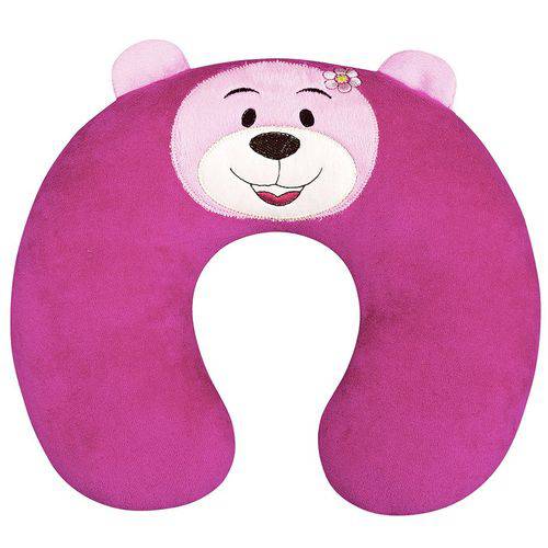Almofada de Pescoço para Bebê Ursinho Pink Plush