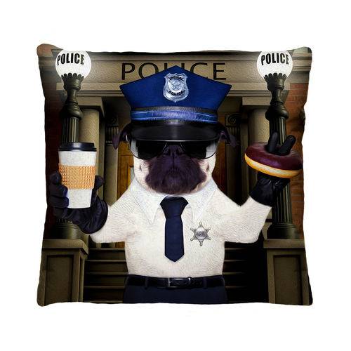 Almofada Decorativa Cachorro Police com Refil 40x40