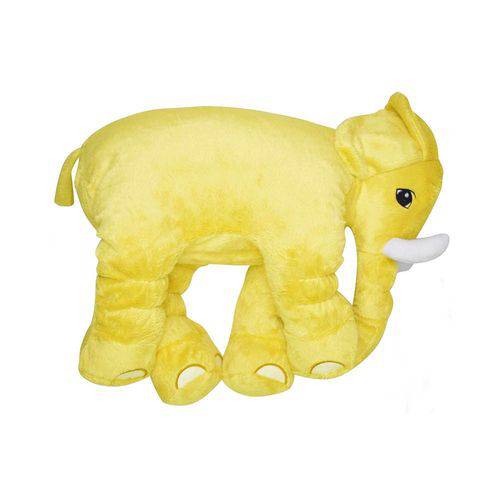 Almofada Elefante de Pelúcia Soft Média Amarela