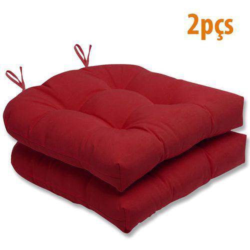 Almofada para Assento Futton Solid 40x40cm Vermelho 2Pçs