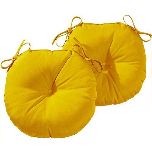 Almofada para Assento Redondo One Ø40cm - Amarelo 2 Peças