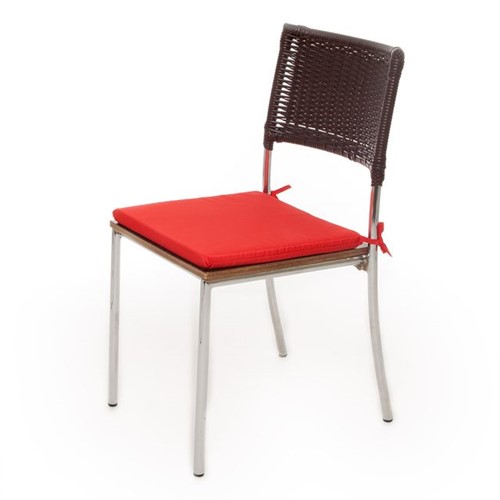 Almofada Quadrada 40x40cm para Cadeira Havan Vermelho Liso Vermelho Liso