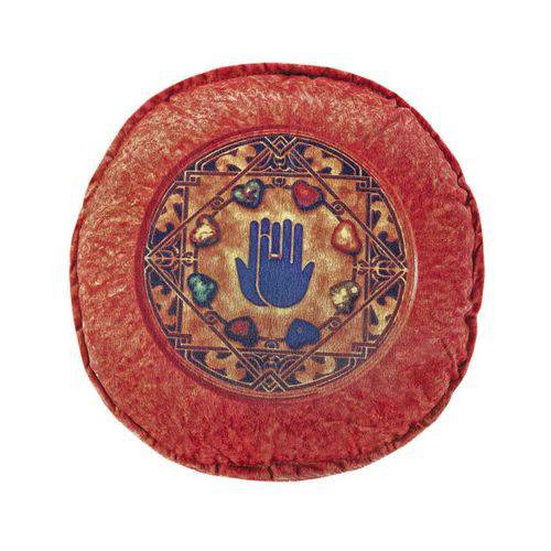 Almofada Redonda com Estampa de Mandala para Sala Vermelho