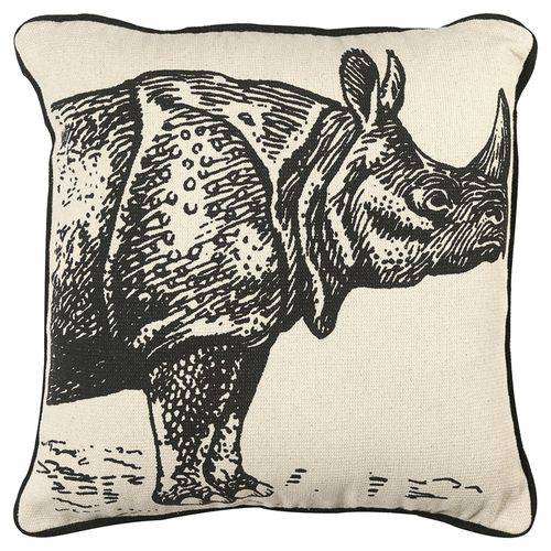 Capa para Almofada Safari Estampada 40x40cm Rinoceronte
