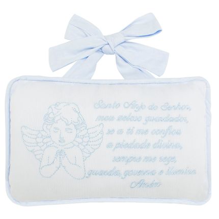 Almofada Santo Anjo para Bebe em Fustão Azul - Petit