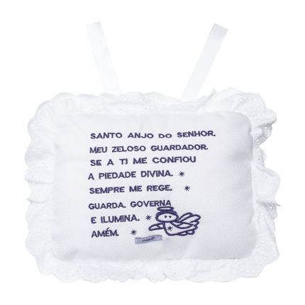 Almofada Santo Anjo para Bebe em Piquet Marinho - Roana