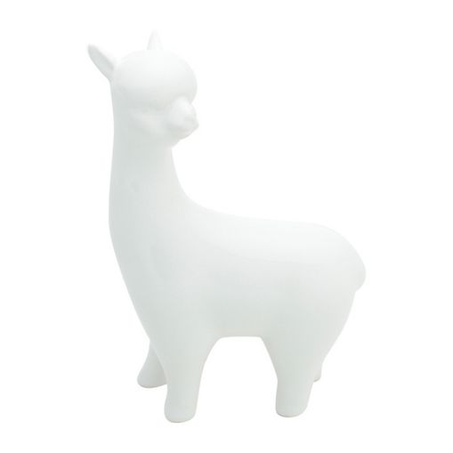 Alpaca Decorativa de Cerâmica Branca Standing Urban