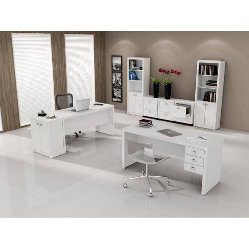 Ambiente Home Office 8 Peças Branco Mobili