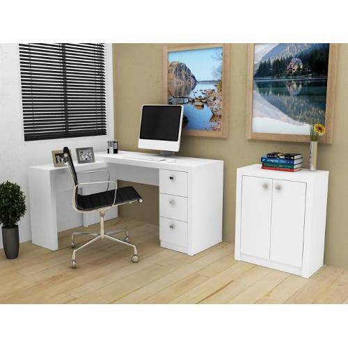 Ambiente Home Office Branco 2 Peças Mobili