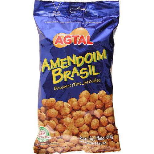Amendoim Brasil Salgado Japonês Agtal - 500g