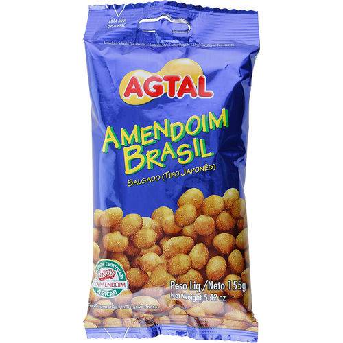 Amendoim Brasil Salgado Tipo Japonês 155g - Agtal